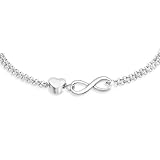 Fersora Pulsera Mujer Infinito Corazón Acero Inoxidable Ajustable | Brazalete Mujer Día de la Madre, Cumpleaños, San Valentín | Regalo Mujer Original Amor Eterno y Amistad