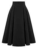 Retro Vintage Mujer Verano Swing Faldas Cintura elástica Faldas de Fiesta Negro BPE02150-1_M