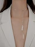 DALIU Collar de triángulo geométrico de Plata de Ley 925 de Lujo para Mujer, Colgante Largo, Collar de Cadena de clavícula Ajustable, joyería, Regalos