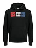 Jack & Jones Jjecorp Logo Sweat Hood Noos Sudadera con Capucha, Negro (Black 3), L para Hombre