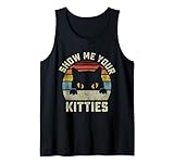 Muéstrame Tus Gatitos Vintage Estilo Retro Amante Del Gato Camiseta sin Mangas