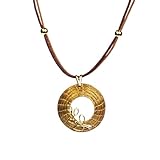Collar Dorado con Colgante de Mandala Abierta en Oro Vegetal