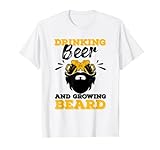 Hombre Beber Cerveza Y Crecimiento Barba Hombre Barbudo Hipster Barba Camiseta