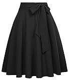 Belle Poque Años 50 Vintage Faldas Plisadas Elegante Fiesta Citas Negro M (561-1)