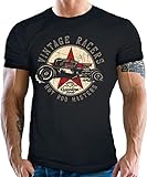 Rockabilly Hot Rod - Camiseta, diseño de carreras vintage Negro L