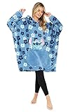 Disney Sudadera Oversize Mujer Polar Talla Única Stitch Winnie Pooh (Azul Tropical)