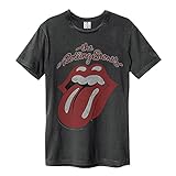 Amplified Rolling Stones Vintage Tongue - Camiseta para hombre, gris oscuro, M
