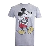 Disney Mickey Vintage Camiseta-Camisa, Gris, M para Hombre