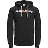 JACK & JONES Jjecorp Logo Sweat Hood Noos_12137054, Hombre, Negro (Black),L