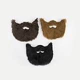 Gift Republic Emergency Beards Dress Up Emergencia-Vestir Barbas Falsas Paquete de 3, poliéster, Multicolor