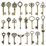 24 piezas grandes llaves de esqueleto de bronce antiguo llave rústica para la decoración de la boda Favor, colgantes del collar