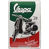 Nostalgic-Art Cartel de Chapa Retro Vespa – The Italian Classic – Idea de Regalo para los Fans de Las Scooters, metálico, Diseño Vintage, 20 x 30 cm